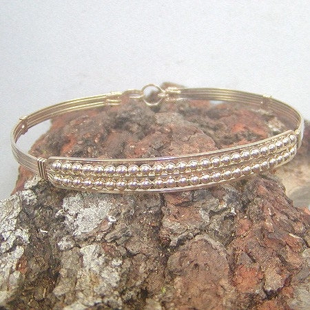 Double Row Tiny Gold Filled Beads Wire Wrapped Bracelet Early Access