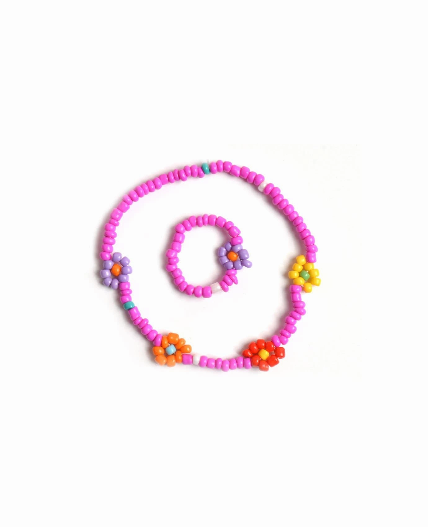 Whimsical Perspective Colorful Flowers Kids Bracelet