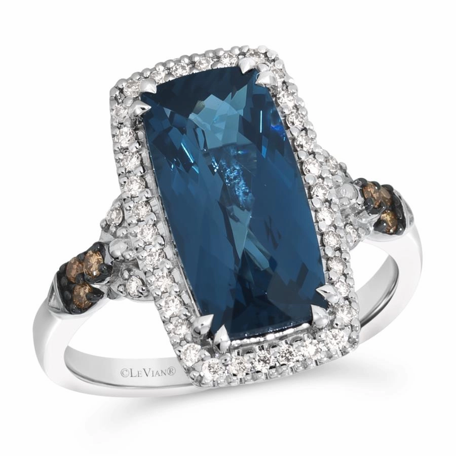 Le Vian Deep Sea Blue Topaz Ring Brilliant Aesthetic Attractive Finish