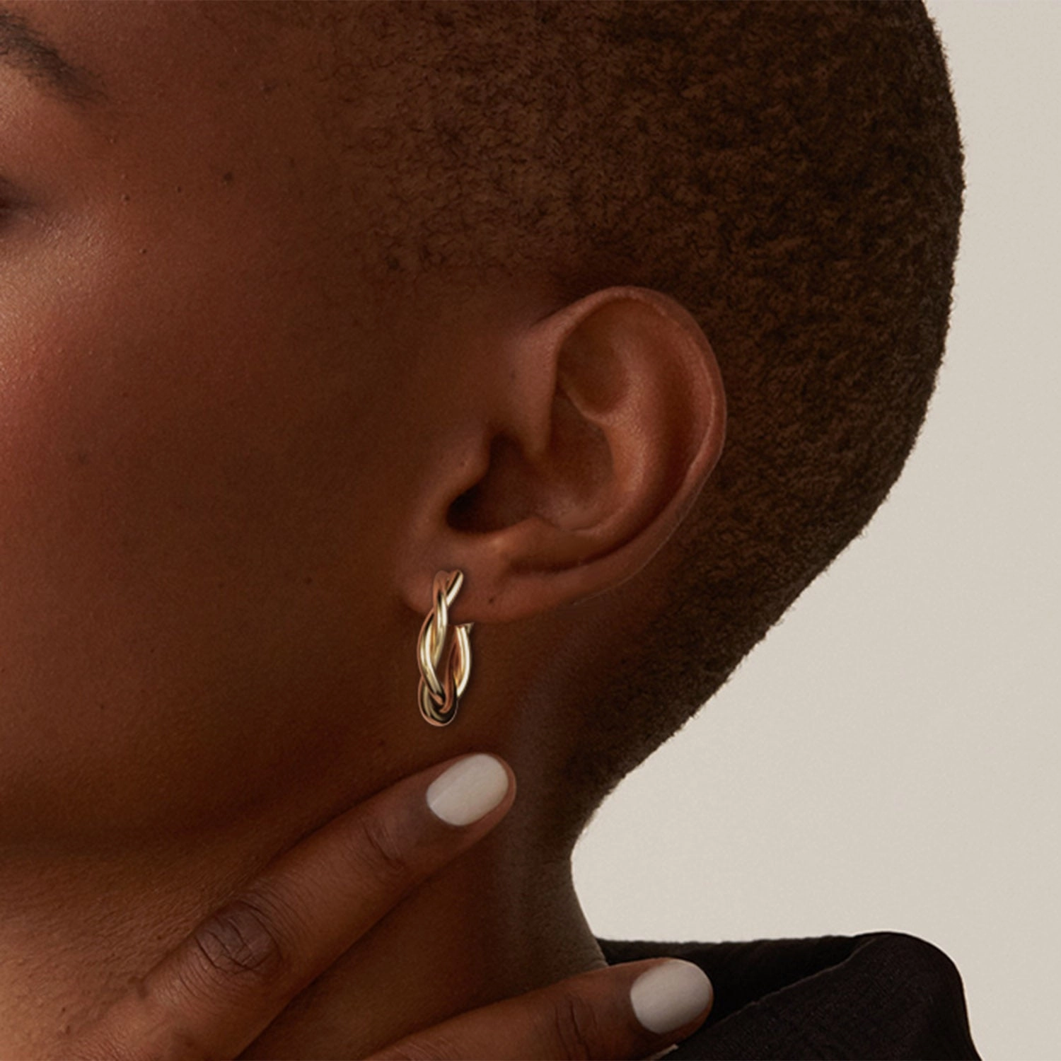 Premium Sparkle Pretzel Twist Hoops Earrings