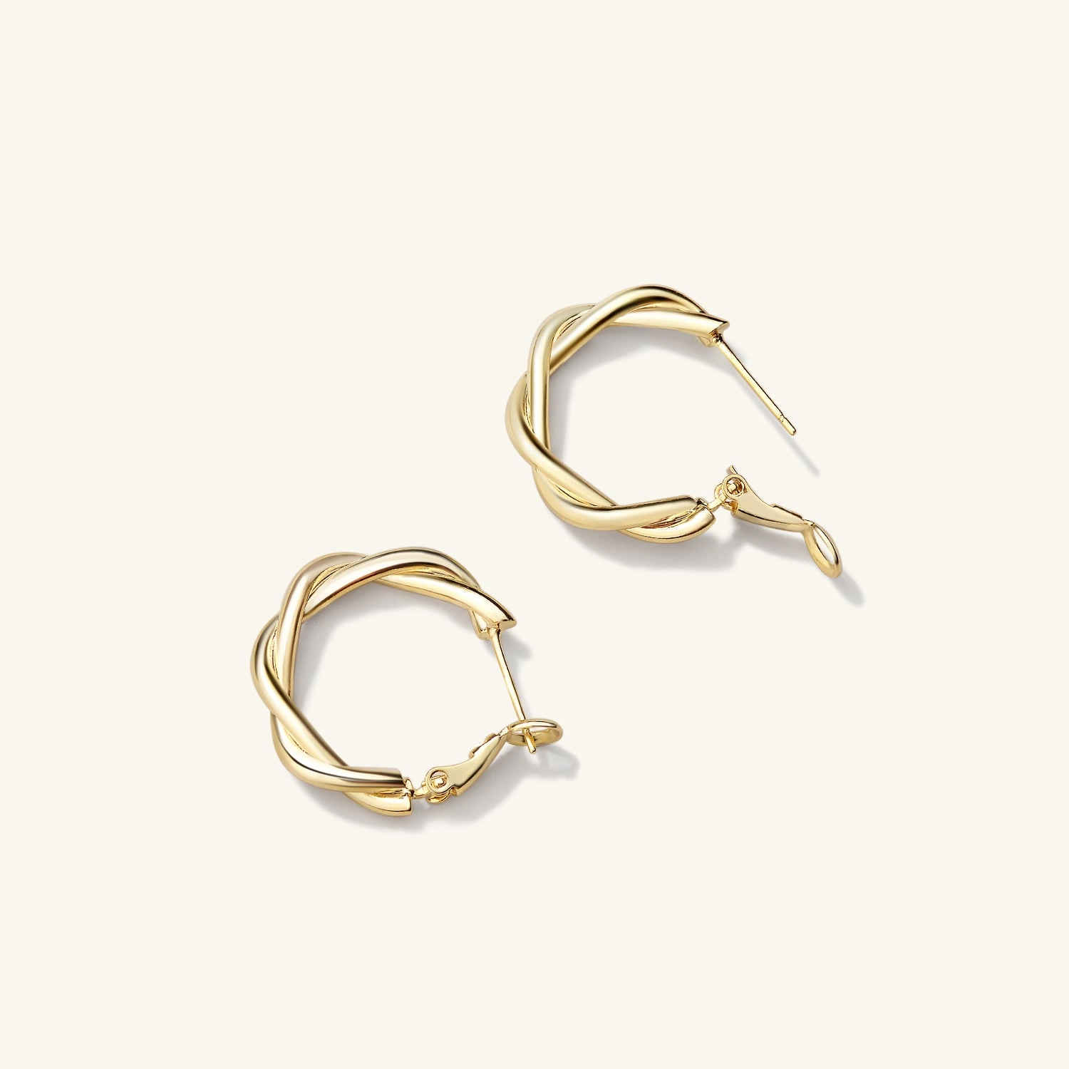 Subtle Spark Pretzel Twist Hoops Earrings