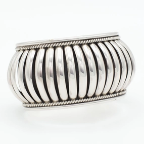 Pricilla Apache Navajo Handmade Sterling Silver Cuff Bracelet Chic Ensemble Timeless Style