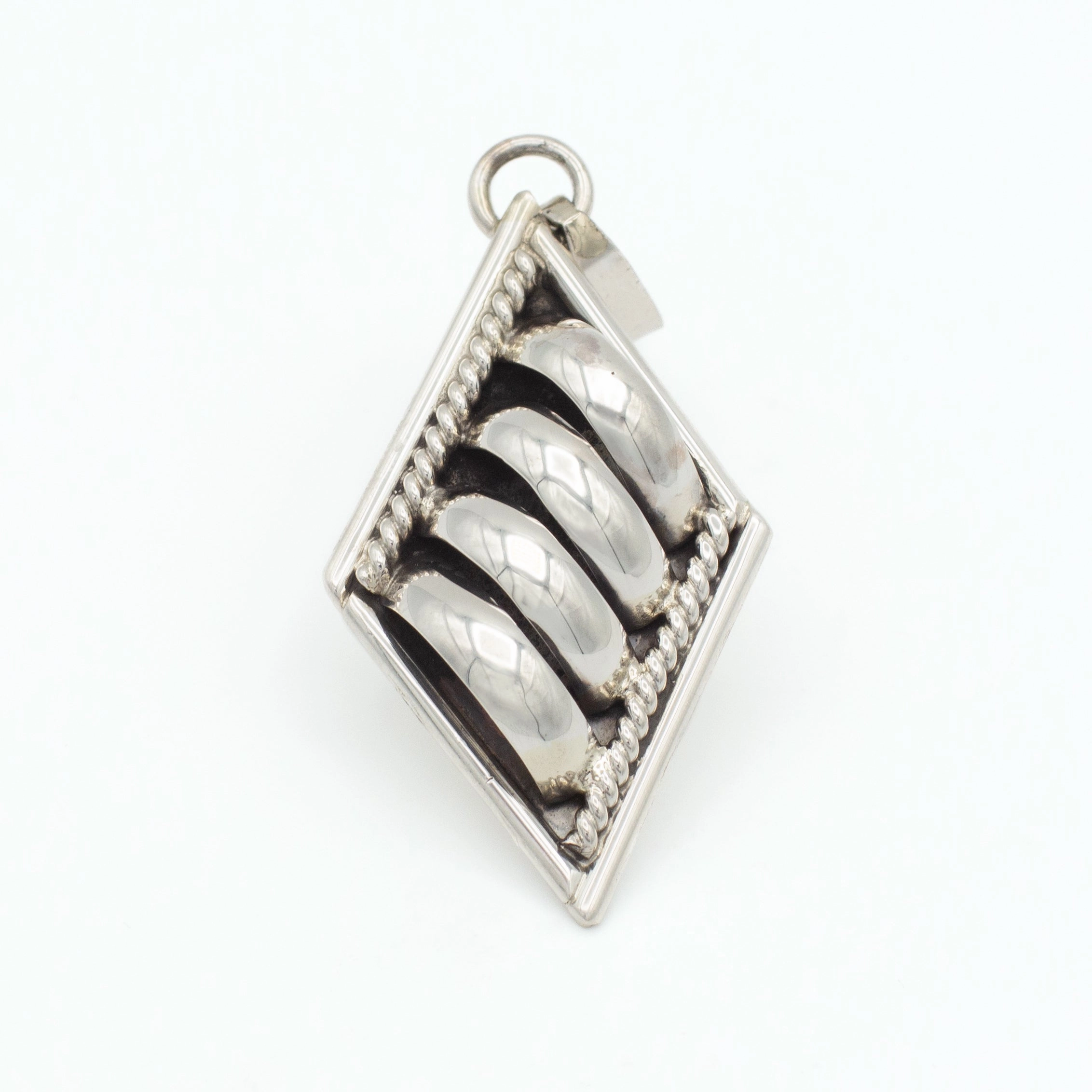 Pricilla Apache Navajo Handmade Sterling Silver Pendant Lustrous Form Ethereal Mood