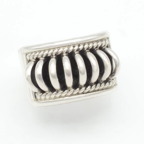 Pricilla Apache Navajo Handmade Sterling Silver Ring (Size 7) Signature Finish Special Day