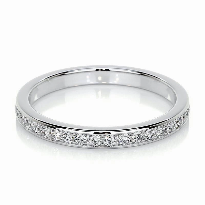 Louily Channel Set Curved Half Wedding Band In Sterling Silver fashion lover Classic Fashion