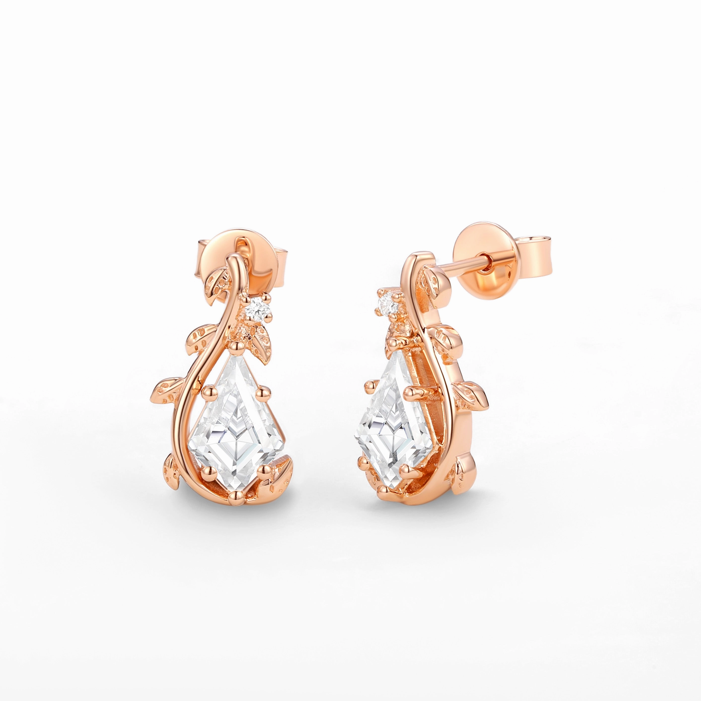 Felicegals Moss Agate Nature Inspired Earrings - Willow High Style Art Deco Feel