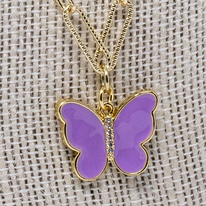 Professional Adornment Cultural Style Purple Butterfly Necklace