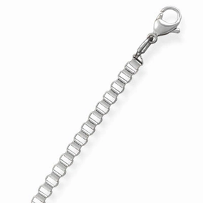Silken Touch Wildfire Fashion 316L Stainless Steel Box Chain, 24-inch