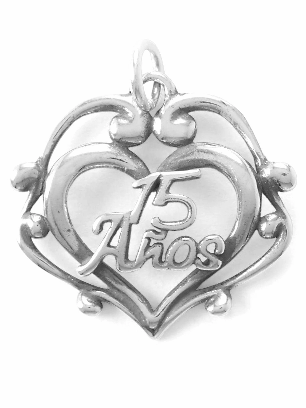 Quincea?era - 15 A?os Charm Sterling Silver Allure Detail