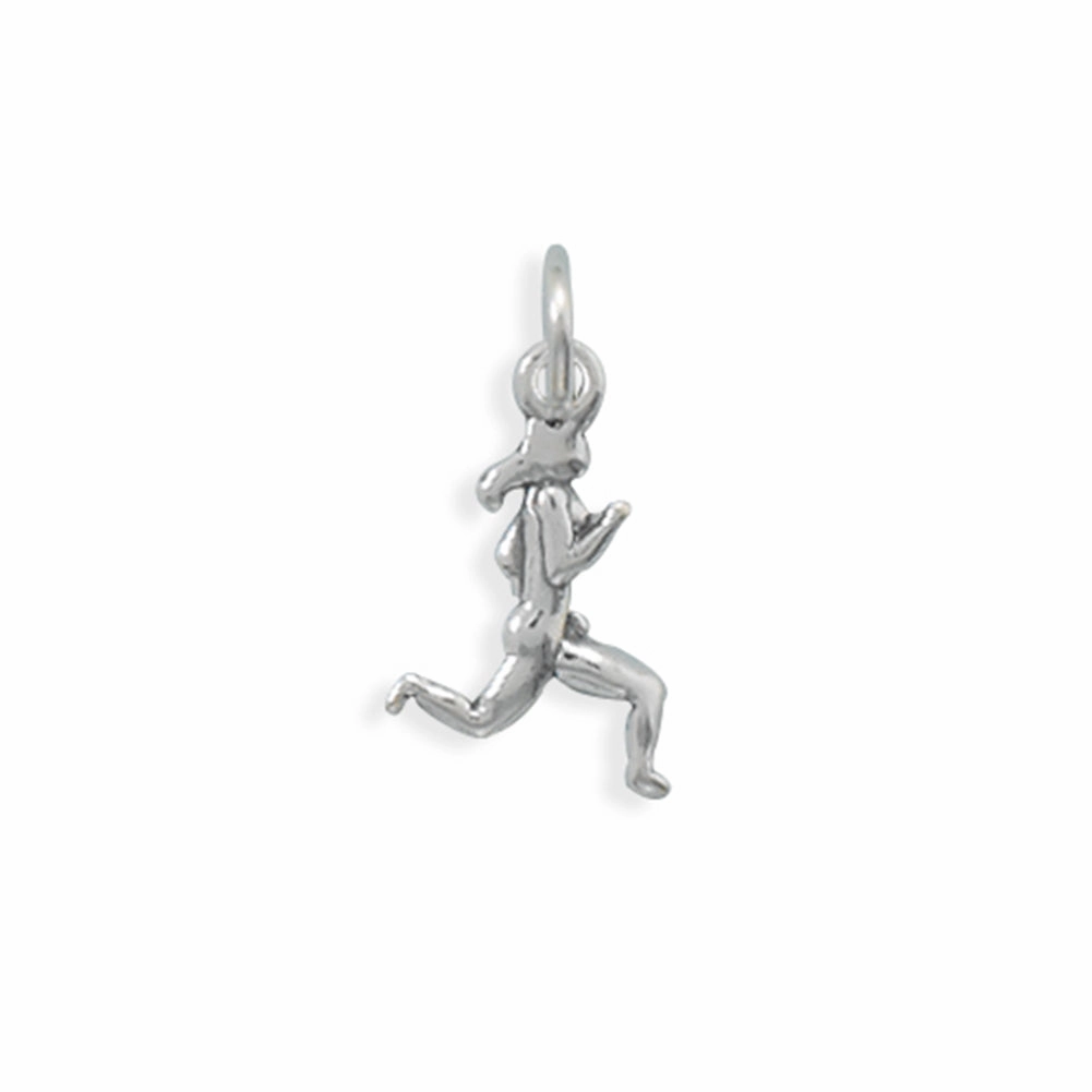Racer Runner Charm Female Sterling Silver Chic Feature