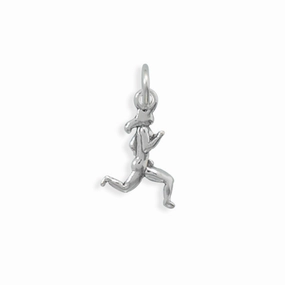 Racer Runner Charm Female Sterling Silver Chic Feature