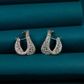 Morning Light Sculpted Edge Radiance zircon earring