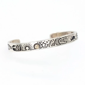 Vidal Aragon Santa Domingo/Kewa Handmade Sterling Silver 14KT Cuff Bracelet Luxury Shine Finish Elegant accessories