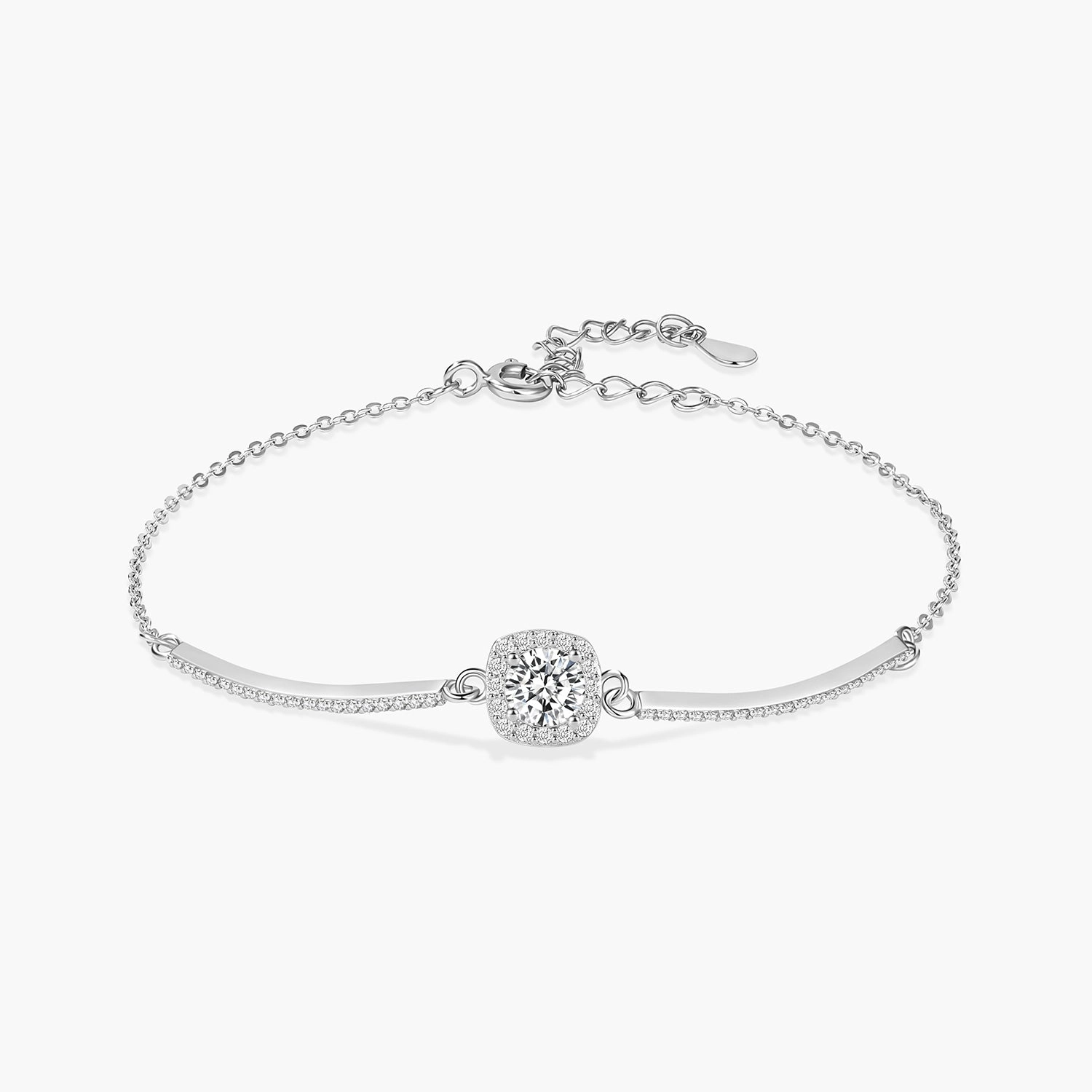 Unfading Sight Radiant Cut Moissanite Adjustable Bracelet