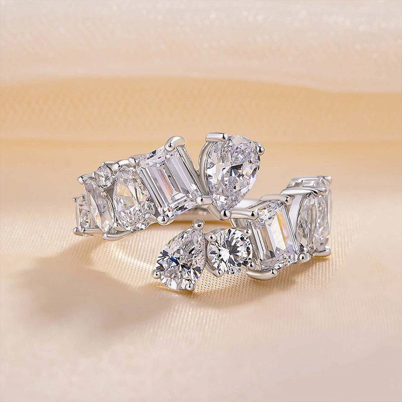 Refined Glance Louily Unique Design Wedding Band for Women In Sterling Silver