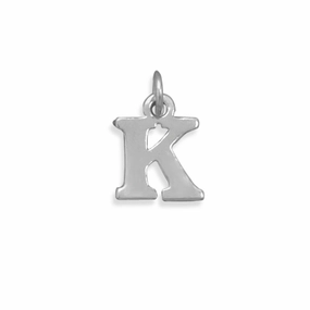 Trendy Edge Greek Alphabet Letter Kappa Charm Sterling Silver - Made in the USA