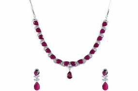 Pearto edge zircon necklace set Crisp Look Lively Feature