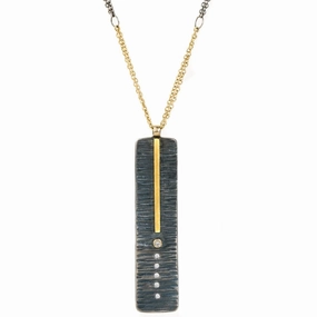 Classic Aspen Necklace - 18k gold, Oxidized Silver   Reclaimed Diamonds Exclusive Appeal Nuptial Jewelry