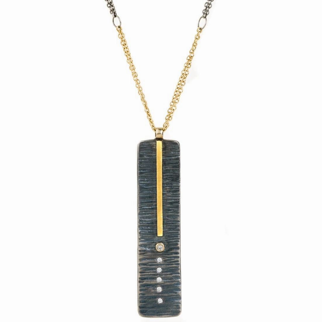 Classic Aspen Necklace - 18k gold, Oxidized Silver   Reclaimed Diamonds Active Day