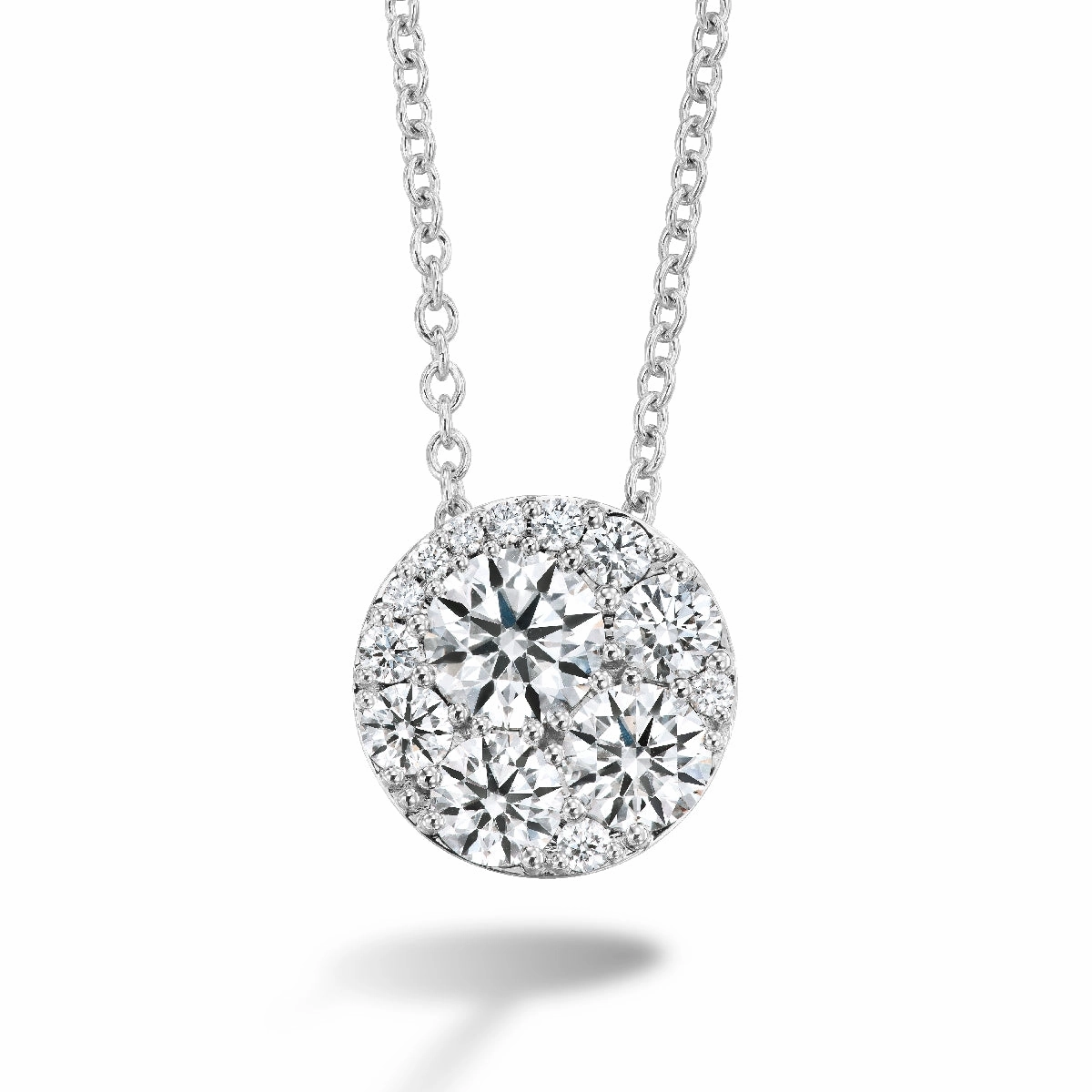 Active Wear Hearts on Fire Tessa Circle Necklace in White Gold (0.50 ctw)