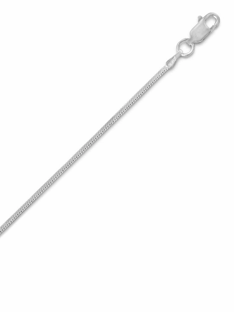 Gloss Layer Square Snake Chain Necklace Sterling Silver - Made in Italy