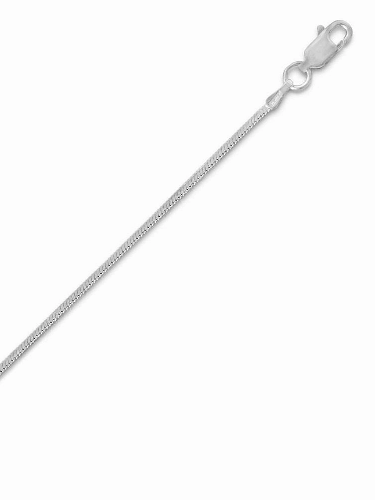 Shining Detail Floral Mood Square Snake Chain Necklace Sterling Silver - Made in Italy