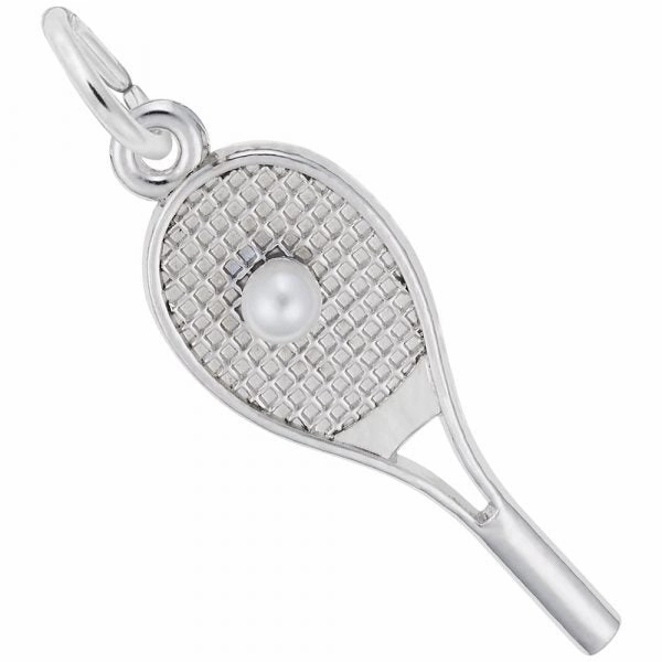 family gathering Chic Detail Tennis Racquet with Pearl Charm