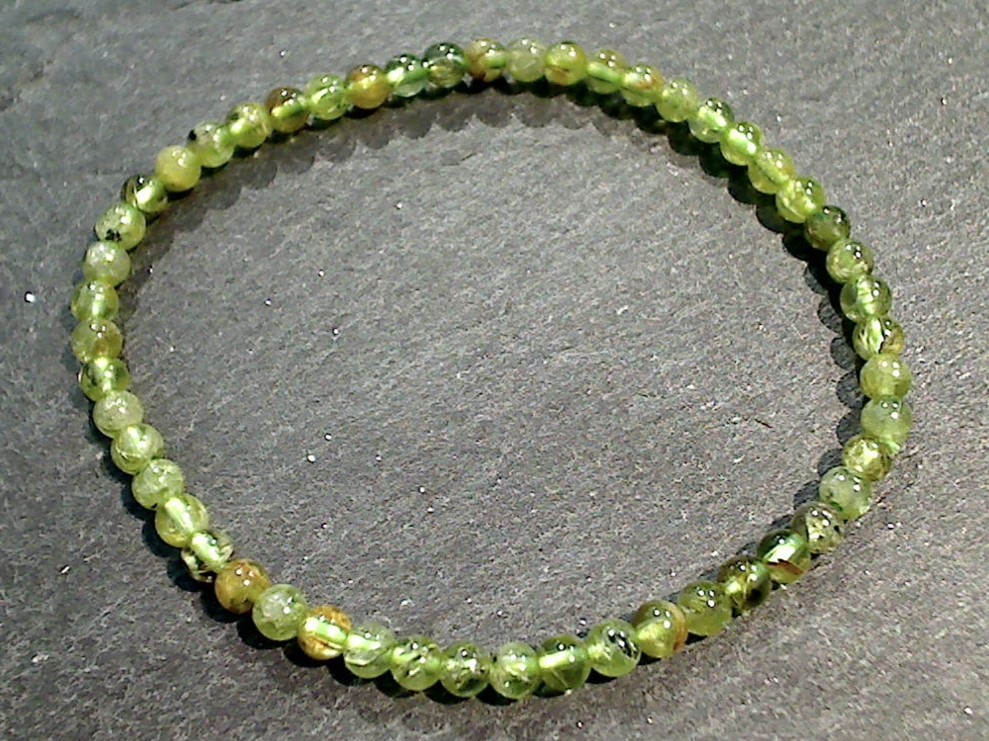 Peridot 4MM Stretch Bracelet Valentine??s Day Recycled materials