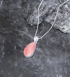 Fresh Look Rhodochrosite Pendant Set In Sterling