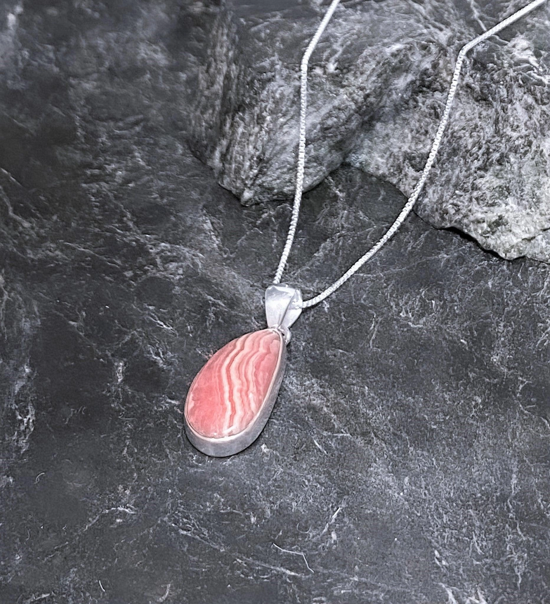 Fresh Look Rhodochrosite Pendant Set In Sterling