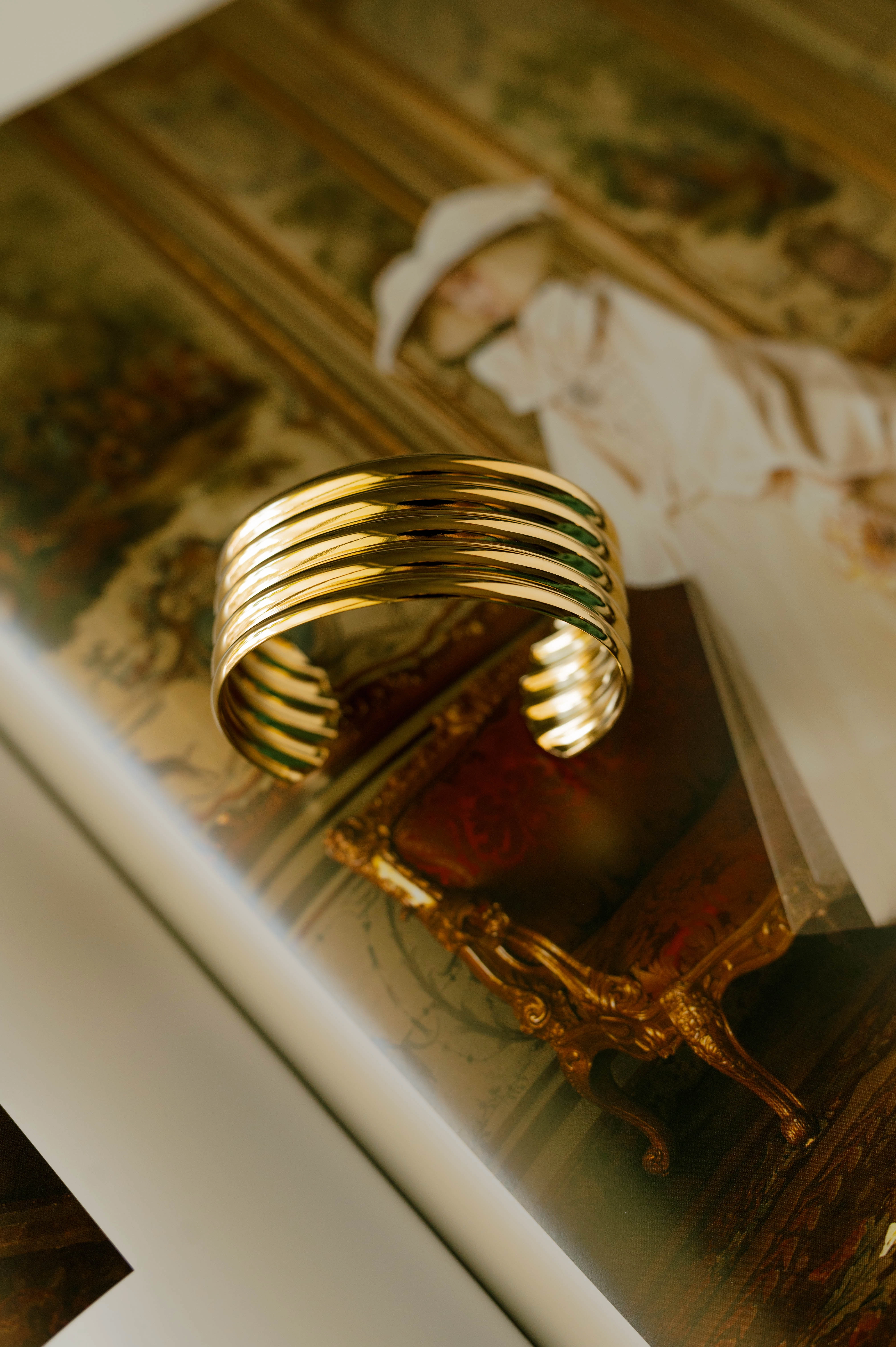 Ridged Cuff Bracelet ?C Gold Team Spirit Suburban Charm