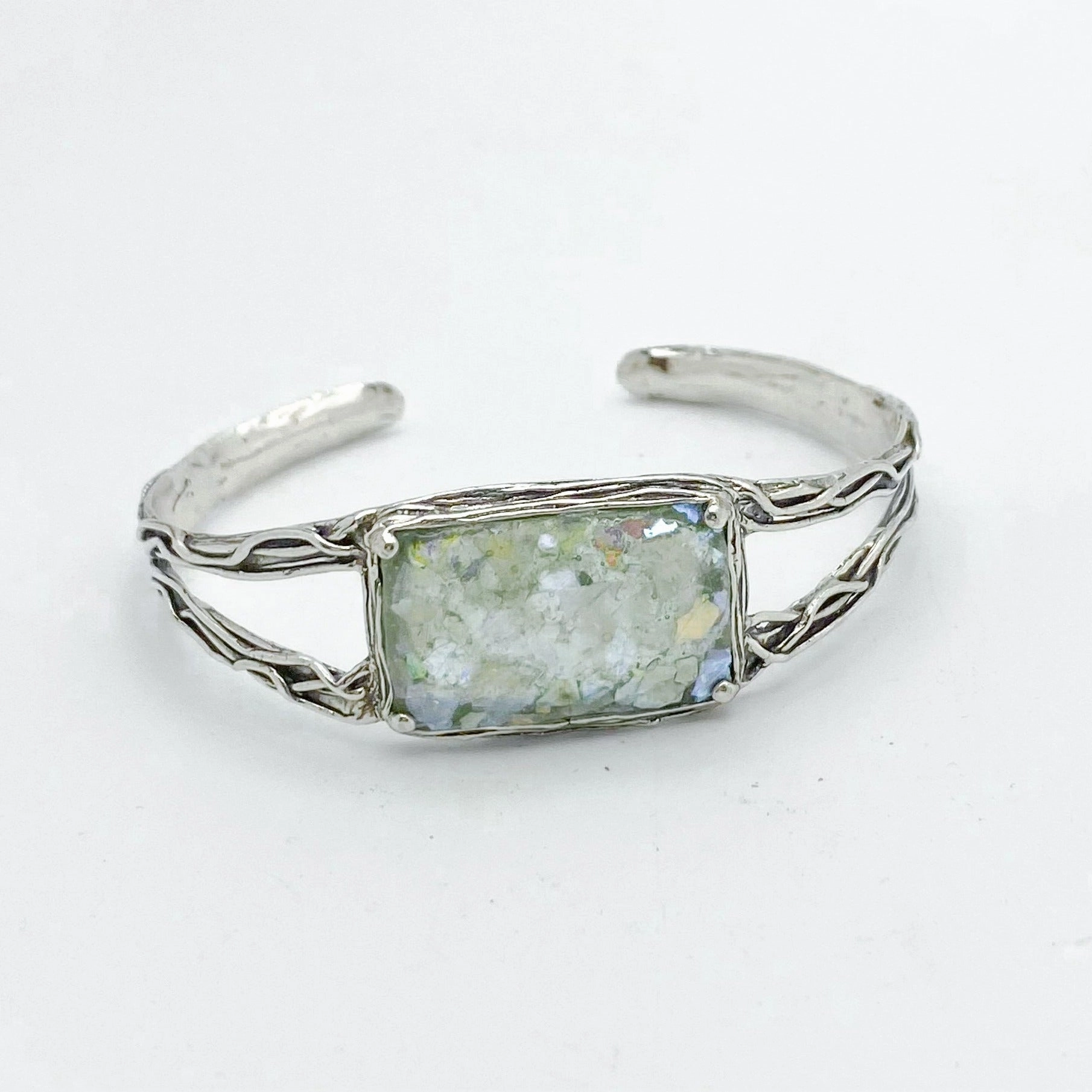 Timeless Style Outdoor Glam Roman Glass Rectangle Cuff