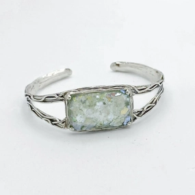 Timeless Style Outdoor Glam Roman Glass Rectangle Cuff