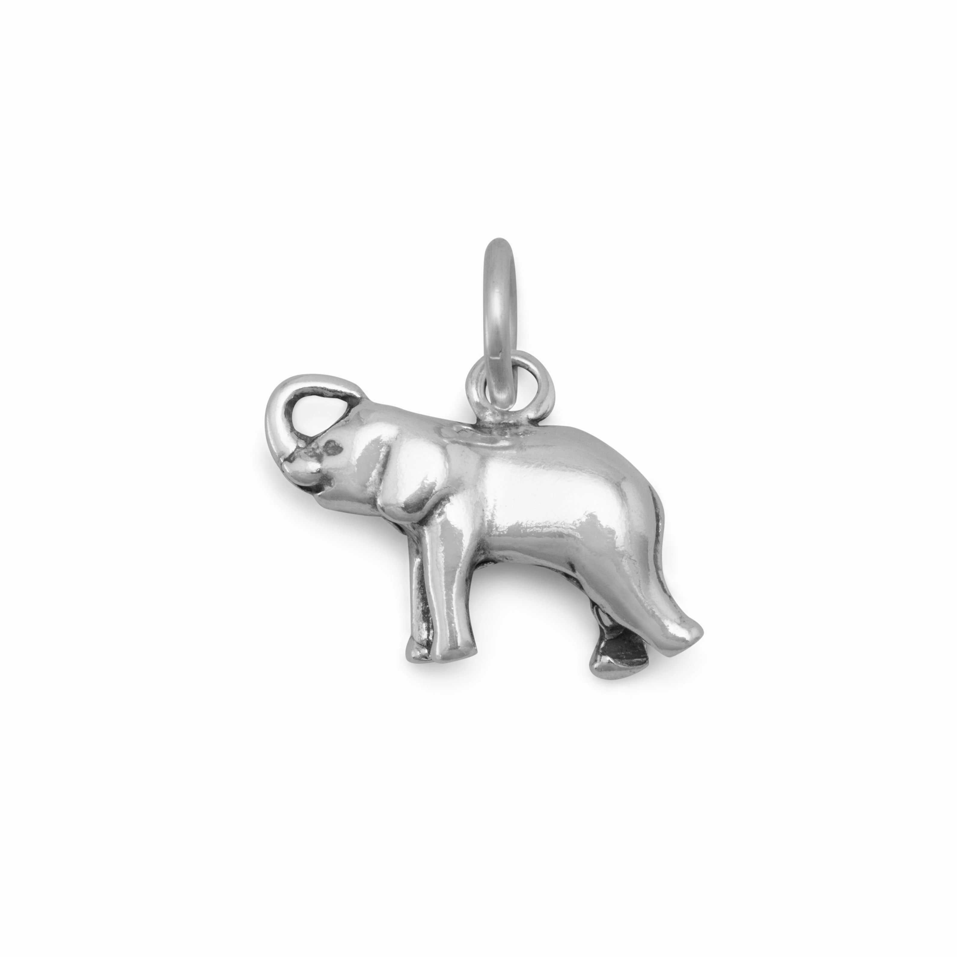 Model Mood Classic Choice Small Elephant Charm Polished Sterling Silver, Made in the USA