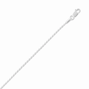 Rope Chain Necklace 1mm Diamond-cut Sterling Silver Candid Moment