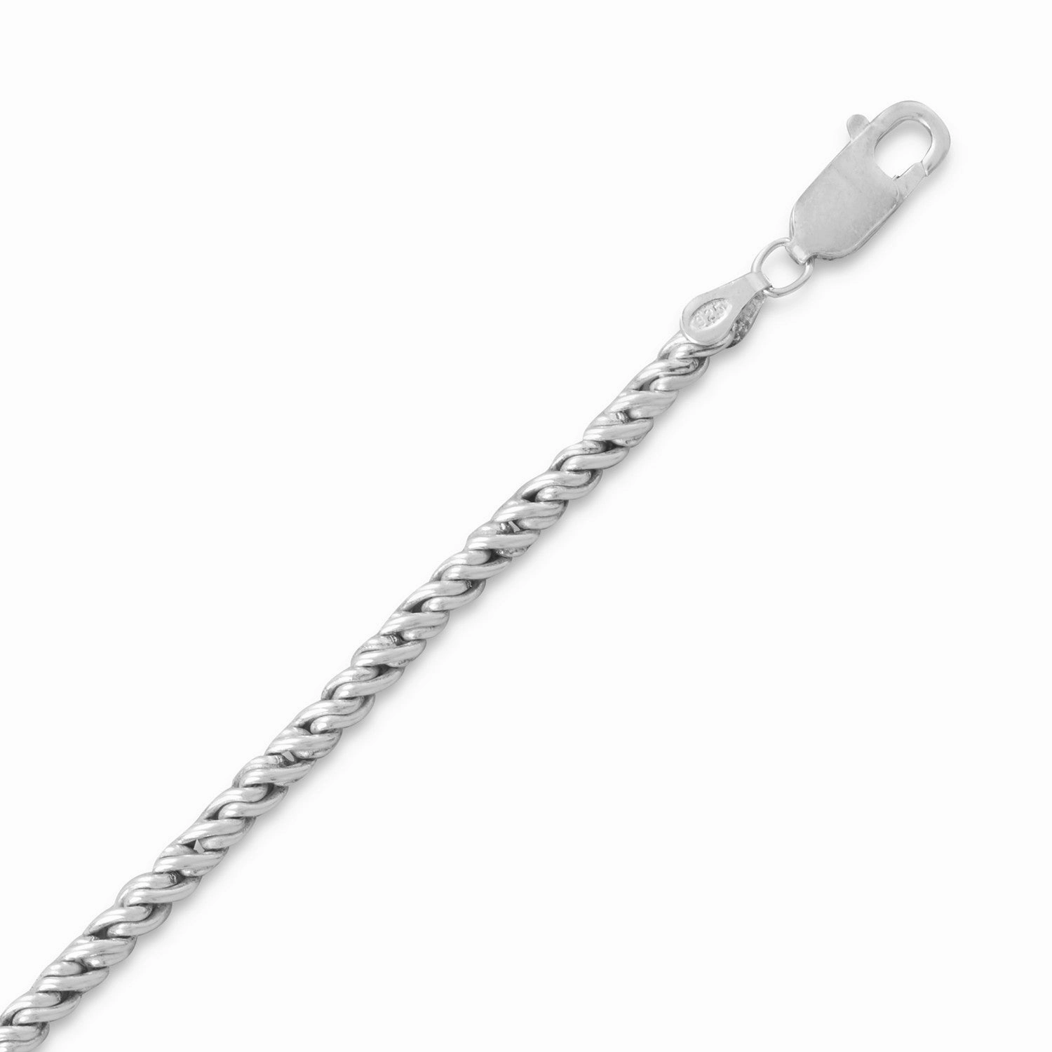 Rope Chain Necklace 4mm Wide Sterling Silver Made in the USA Opulent Design
