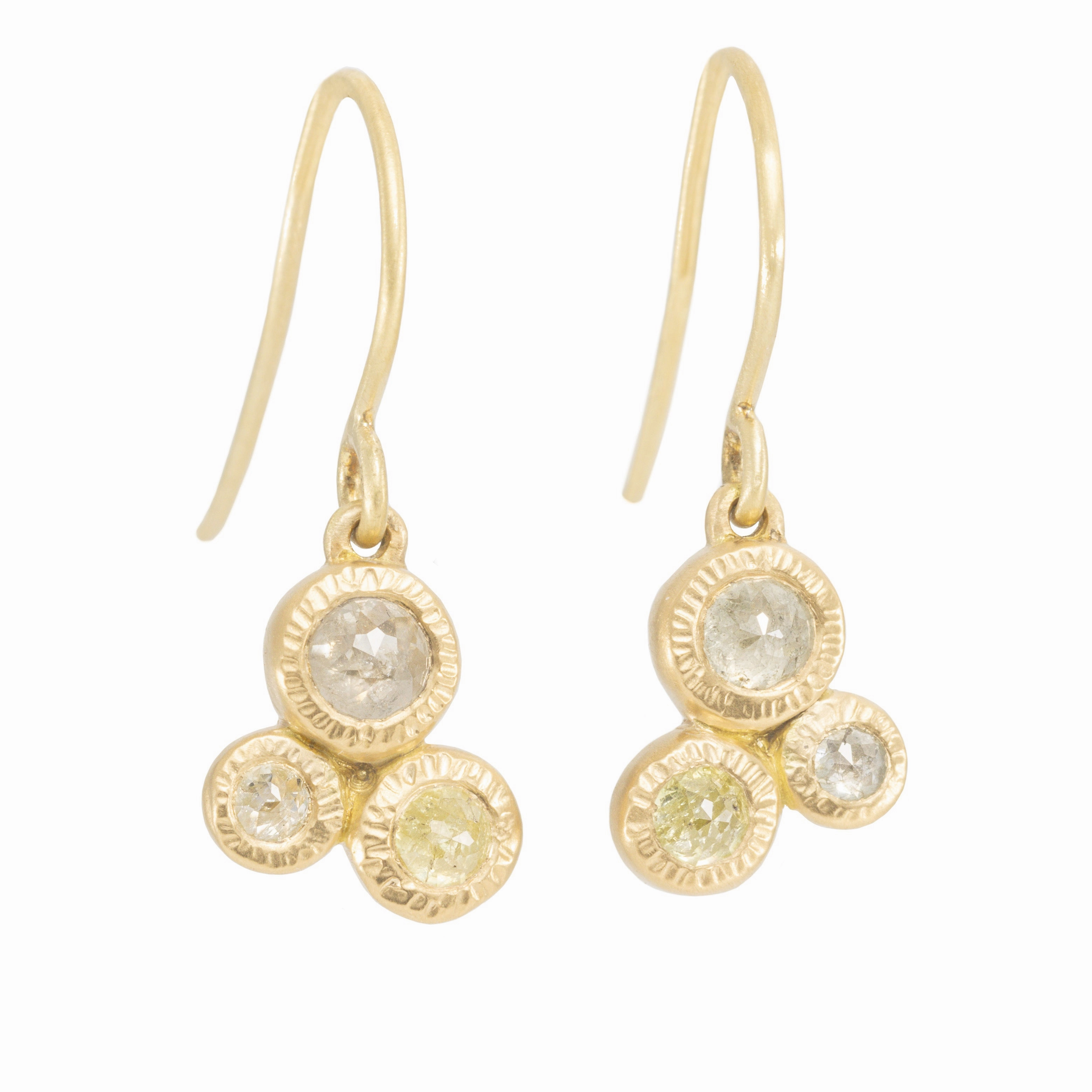 Rose Cut Diamond Drops - 18ky   Reclaimed Diamonds Lightweight Must-Have Lightweight Vibe