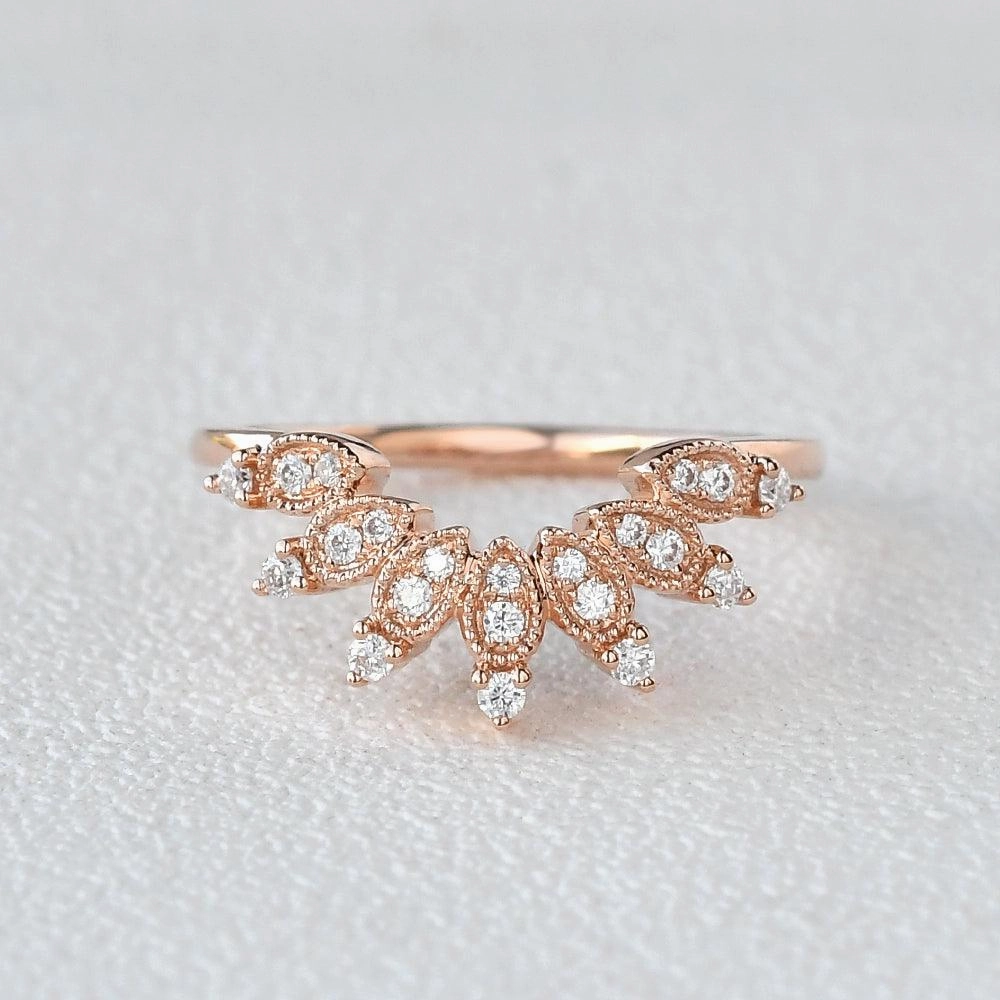 Fashion Accent Stylish Finish Round Cut Moissanite Cluster Ring