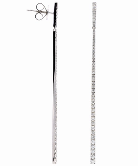 Round Dangle Diamond Earrings in 18K White Gold (.97ctw) Corporate Trinket