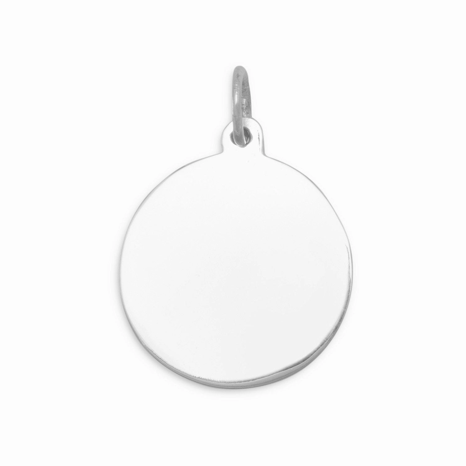 Round Engraveable Charm or Pendant Sterling Silver Studio Light Fine Detail