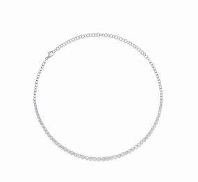 Best Style Round Shape Diamond 14K White Gold Riviera Necklace (2.00ctw)