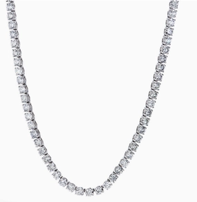 Round Shape Diamond 14K White Gold Riviera Necklace (2.10ctw) For Grandma