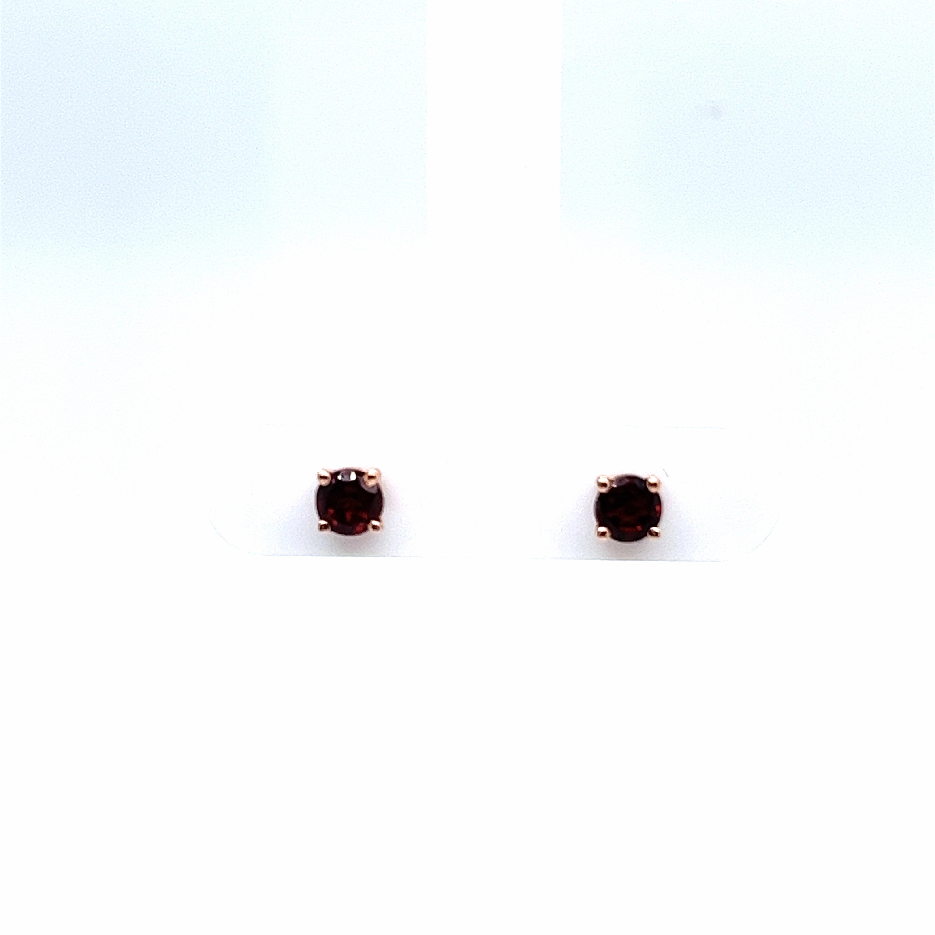 Round Shape Garnets Solitaire/Stud Earrings in 14K Rose Gold (.70ctw) Vintage Must-Have