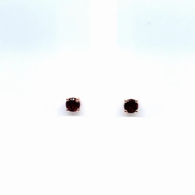 Round Shape Garnets Solitaire/Stud Earrings in 14K Rose Gold (.70ctw) Vintage Must-Have