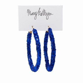 Stunning Option Secure Decor Royal Blue Glitter Hoops
