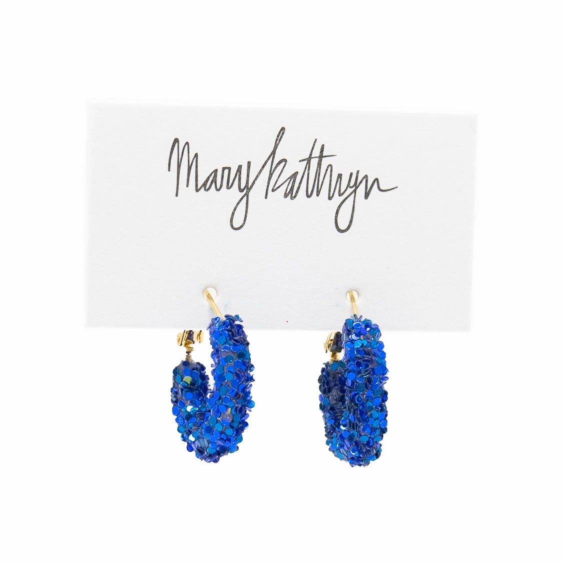 Simple Must-Have Royal Blue Glitter Hoops