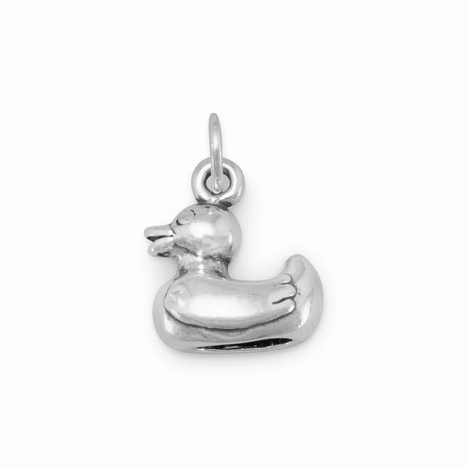 Everyday Fashion Fashion Edge Rubber Duck Charm Sterling Silver - Made in the USA
