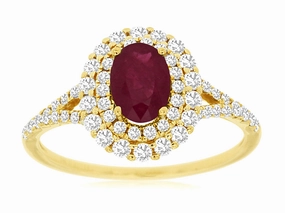 Vintage Must-Have Ruby Double Halo Ring