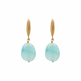 Grain Bronze Aqua Chalcedony Earring Classic Vibe
