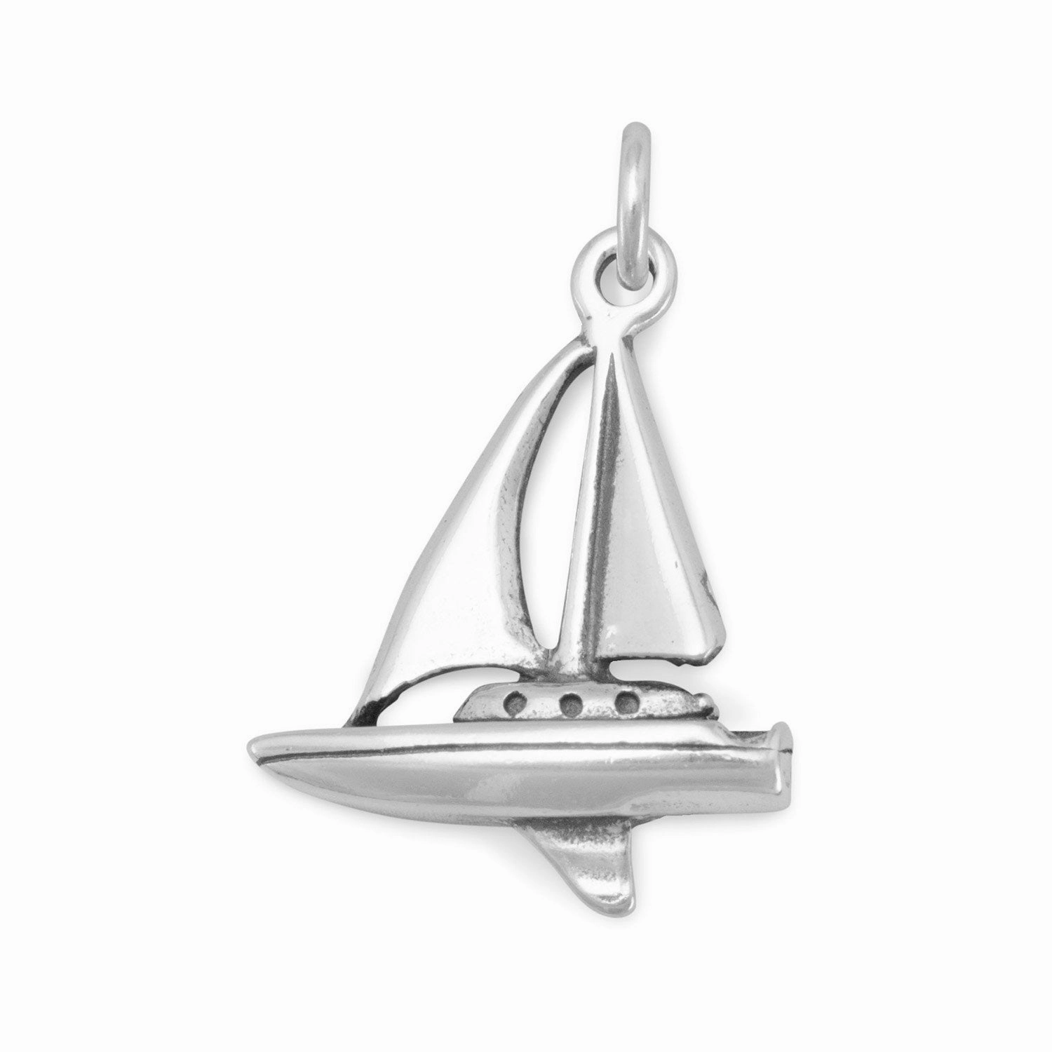 Sailboat Charm Water Sports Sterling Silver Camera Glow